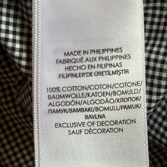 Ralph Lauren Black/White Gingham Check Button Down Shirt 100% Cotton Stretch XL - Picture 11 of 12